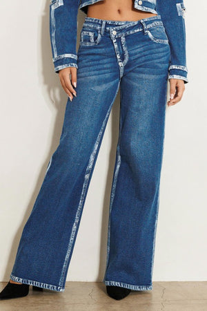 Riverwalk Blues Crossed Low Rise Wide Jeans (DS) FG