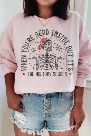 Dead Inside Christmas Skeleton Graphic Sweatshirt (DS) FG