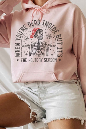 Dead Inside Christmas Skeleton Graphic Hoodie (DS) FG