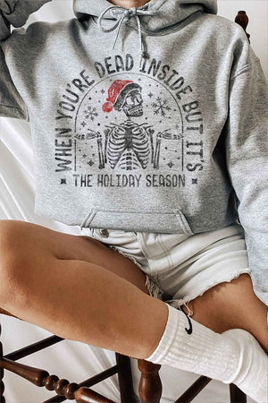 Dead Inside Christmas Skeleton Graphic Hoodie (DS) FG