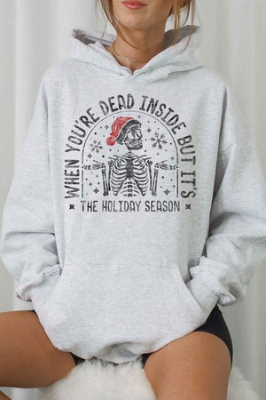 Dead Inside Christmas Skeleton Graphic Hoodie (DS) FG