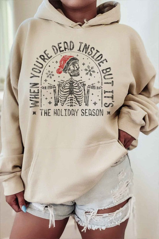 Dead Inside Christmas Skeleton Graphic Hoodie (DS) FG