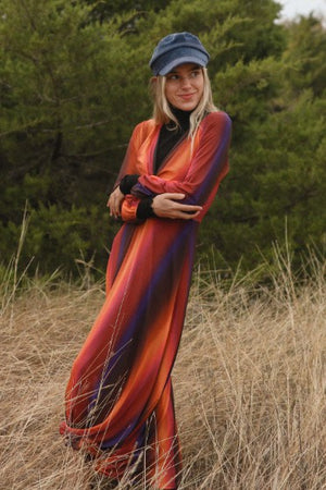 Earth, Wind & Fire Retro Stripe Midi Dress