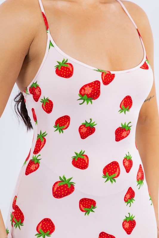 Strawberry Margarita Strawberry Print Mini Dress