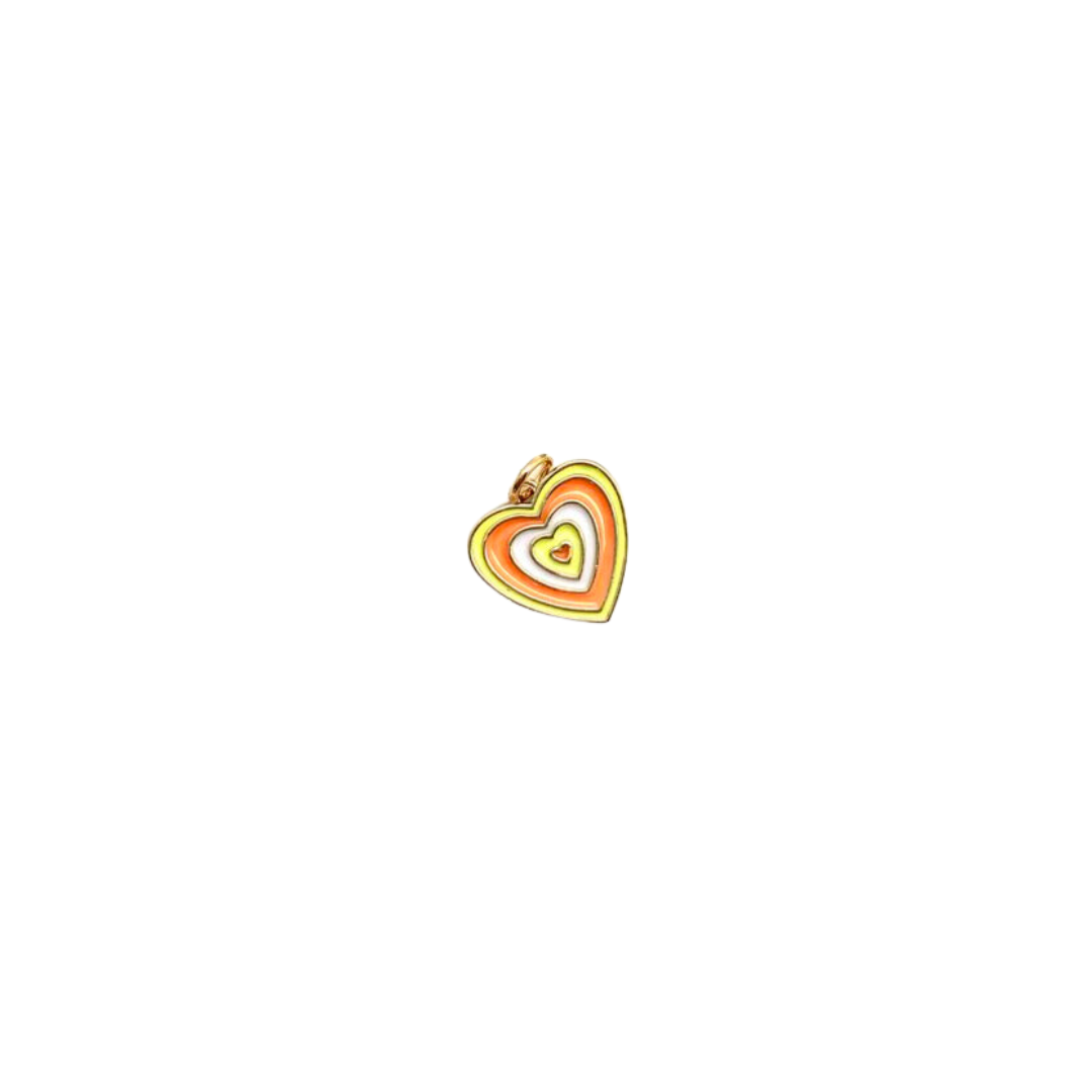 Beating Heart Gold & Enamel Heart Pendant/Charm