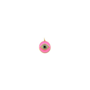 Eye See You Gold, Enamel & Pavé Evil Eye Pendant/Charm