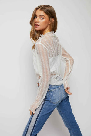 Dainty Darlin' Lace Dotted Mesh Top