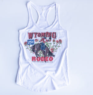 Wyoming Rodeo Racer Back Graphic Tank Top (DS) RBR
