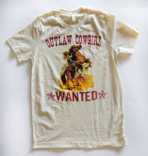 Outlaw Cowgirl's Wanted Graphic Tee (made 2 order) RBR