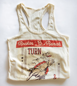 Turn And Burn Ladies Racer Back Graphic Tank Top (DS) RBR