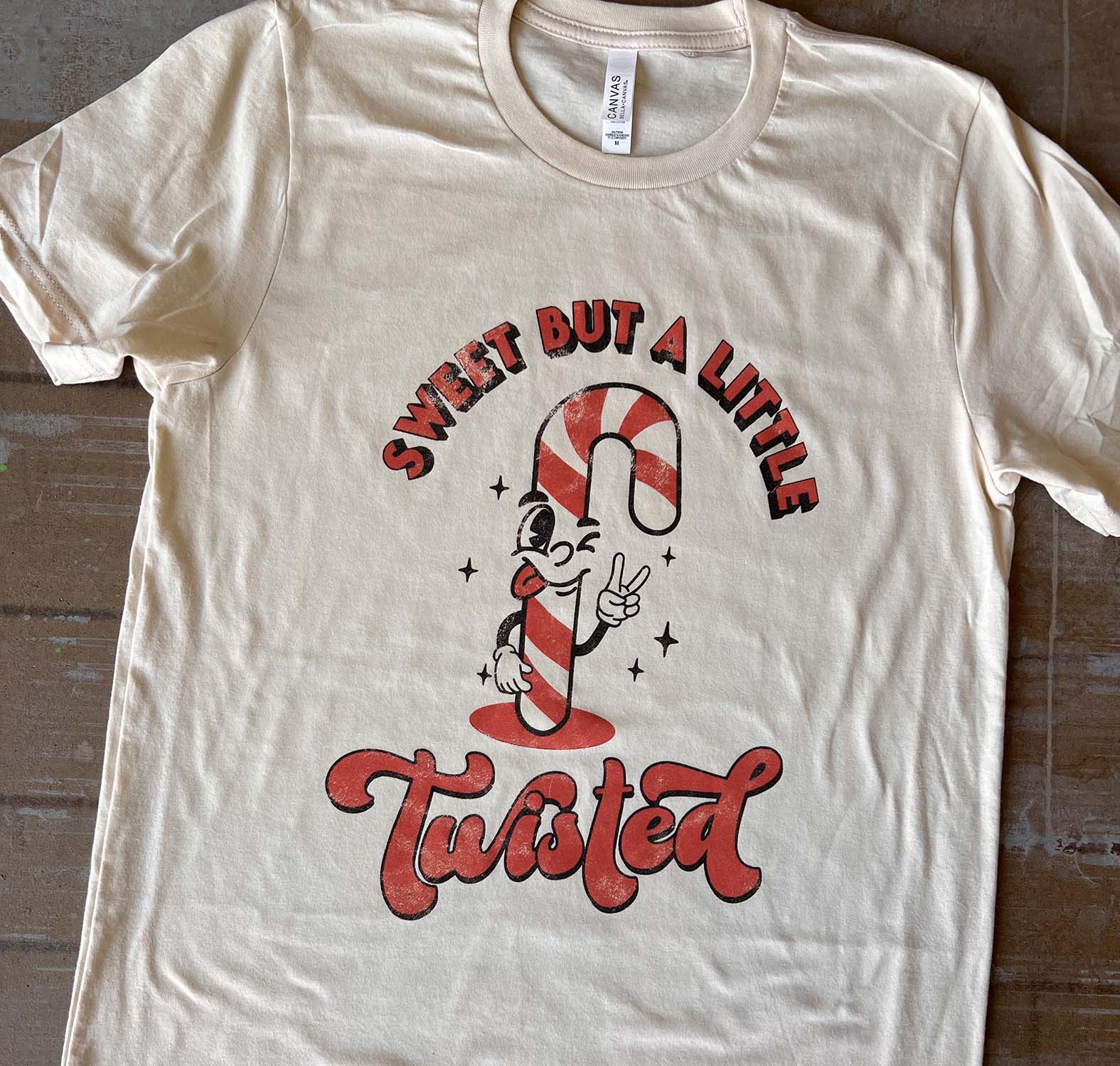 Sweet But a Little Twisted Christmas Cream Graphic Tee (made 2 order) LC