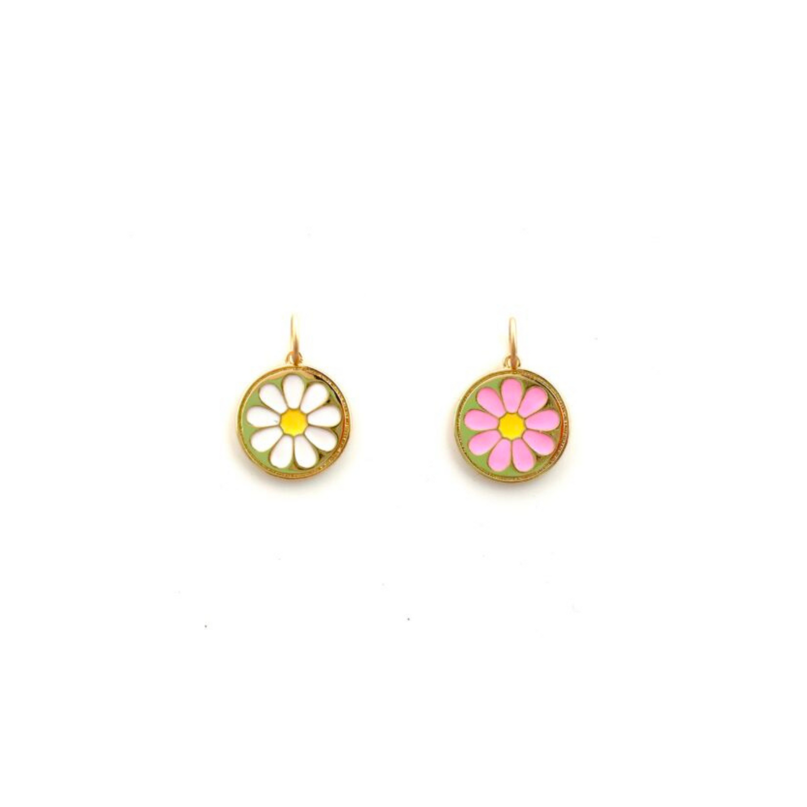 Flower Power Gold & Enamel Daisy Pendant/Charm
