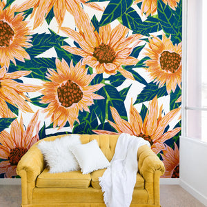 Blush Sunflowers Wall Mural (DS)