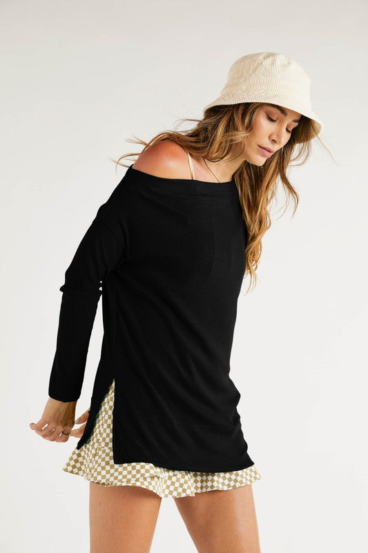 asos black off the shoulder top