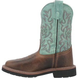 Nia Turquoise & Brown Children's Leather Boots (DS)