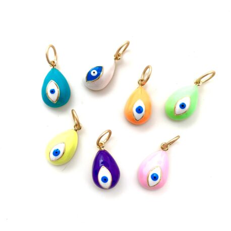 Fresh Eyes Gold & Enamel Evil Eye Pendant/Charm