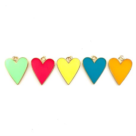 Neon Love Gold & Enamel Heart Pendant/Charm