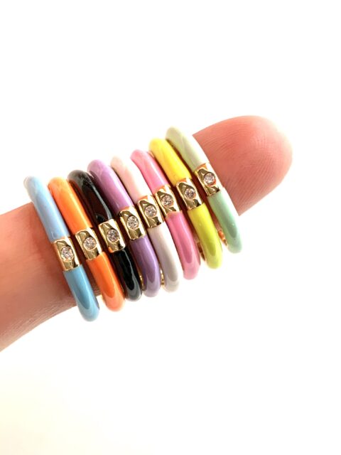 Pop Star Mini Enamel Stackable Rings - Lil Bee's Bohemian