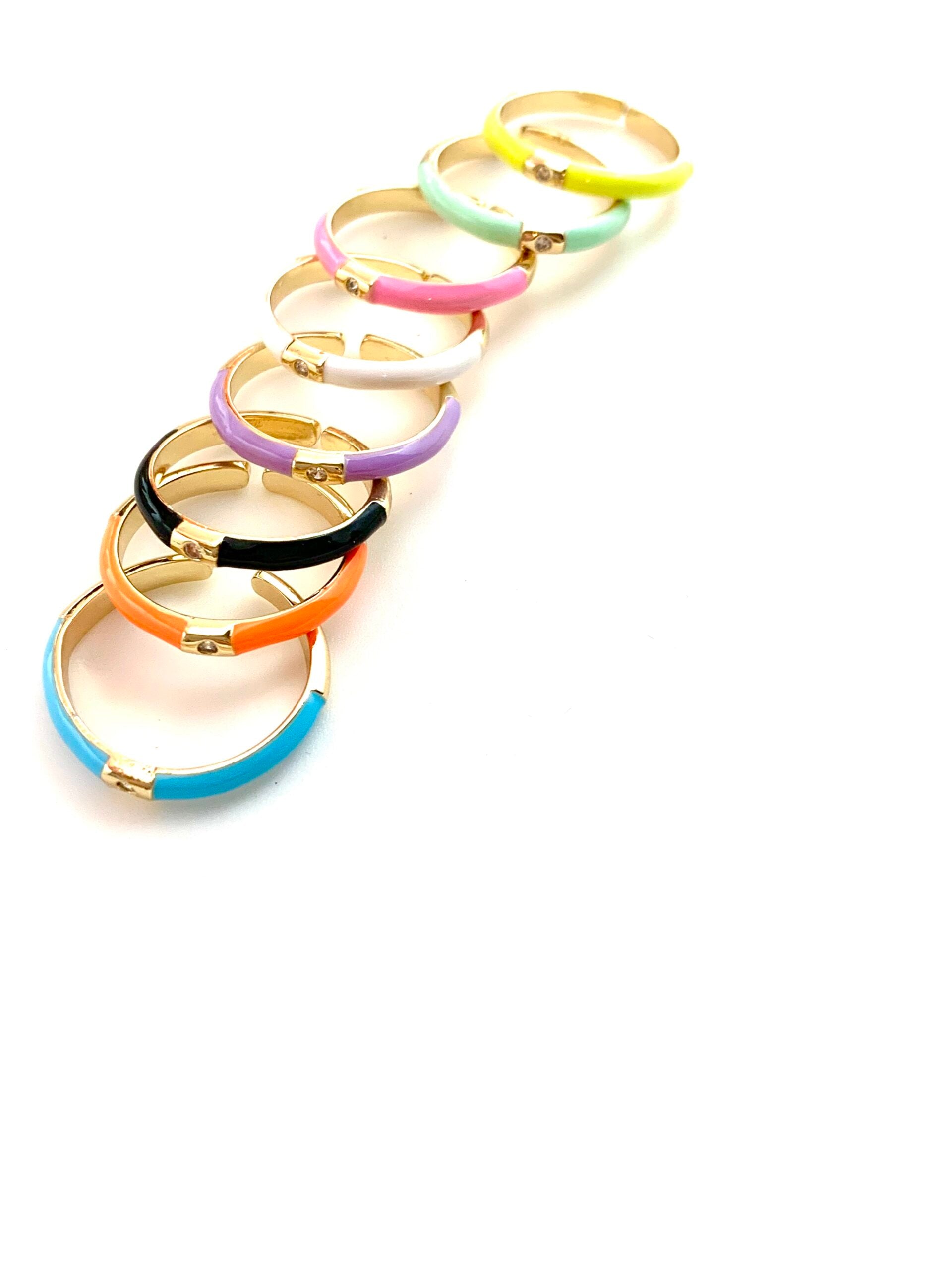 Pop Star Mini Enamel Stackable Rings - Lil Bee's Bohemian