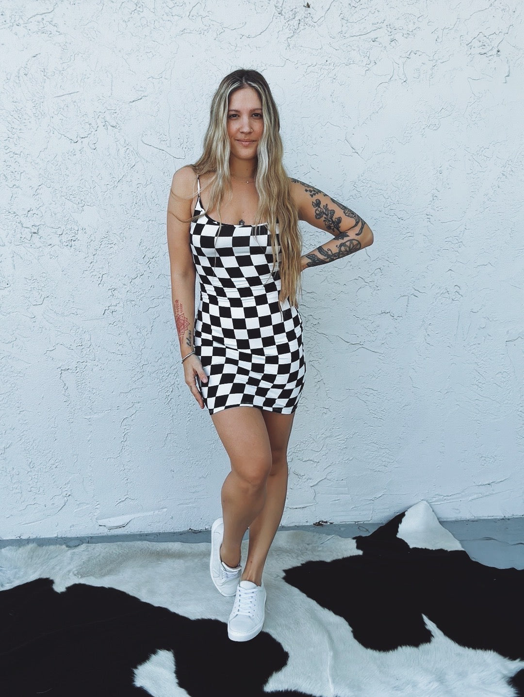rev mini dress Rev Your Engine Checker Board Print Mini Dress
