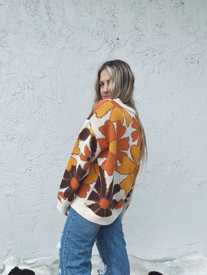 Light Up My Life Oversized Floral  Sweater Cardigan