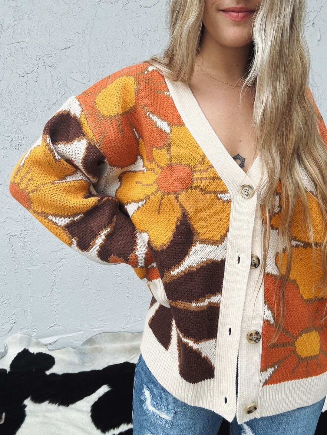 Light Up My Life Oversized Floral  Sweater Cardigan