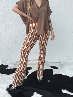 My Heart Is A Bar Jacquard Retro Print Knit Pants - Lil
