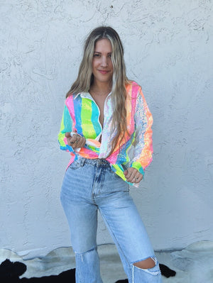 Rainbow Connection Sequin Button Up Shirt