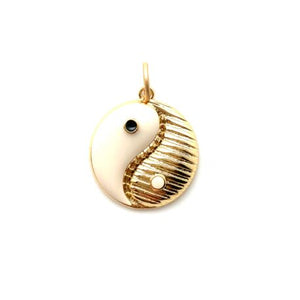 Golden Yin Yang Gold & Enamel Pendant/Charm