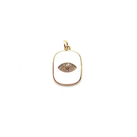 Watch Out Pavé Gold & Enamel Pendant/Charm
