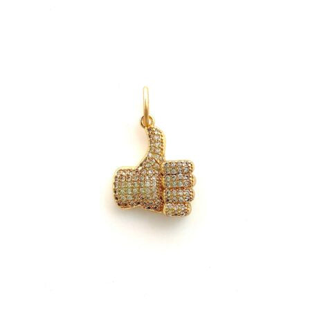 It's All Good Gold & Pavé Thumbs Up Pendant/Charm