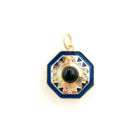 Roosevelt Gold & Enamel Pendant/Charm