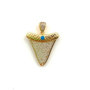Jaws Sharks Tooth Pavé & Gold & Pendant/Charm