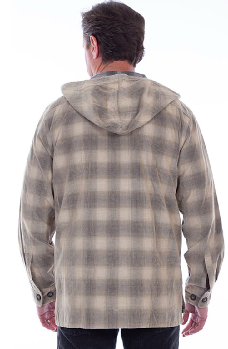 Scully Men's Tan Sherpa Lined Plaid Flannel Shirt Jacket (DS)