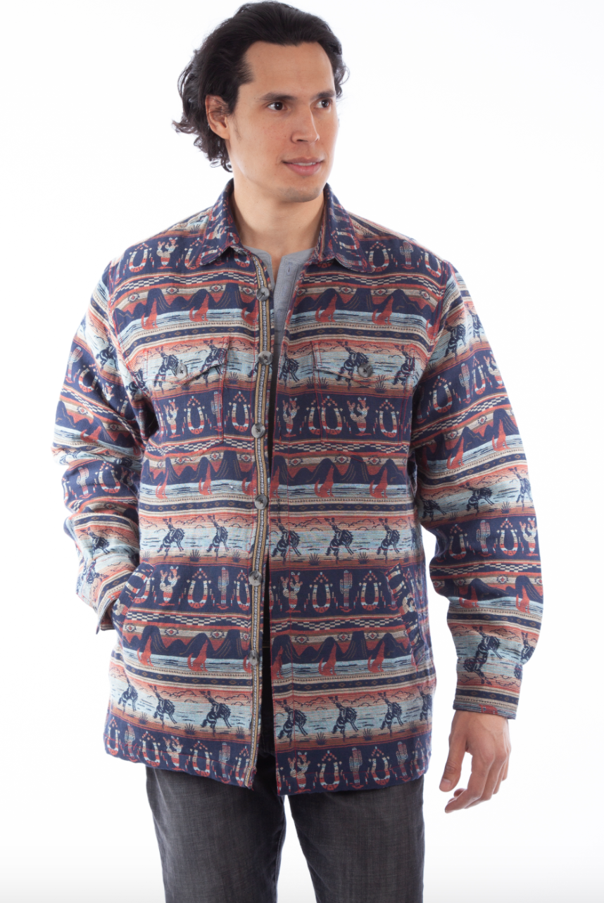 Men's Bucking Horses & Horseshoes Shirt Jacket (DS)