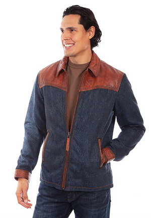 Scully Men's Denim & Leather Trim Jacket (DS)
