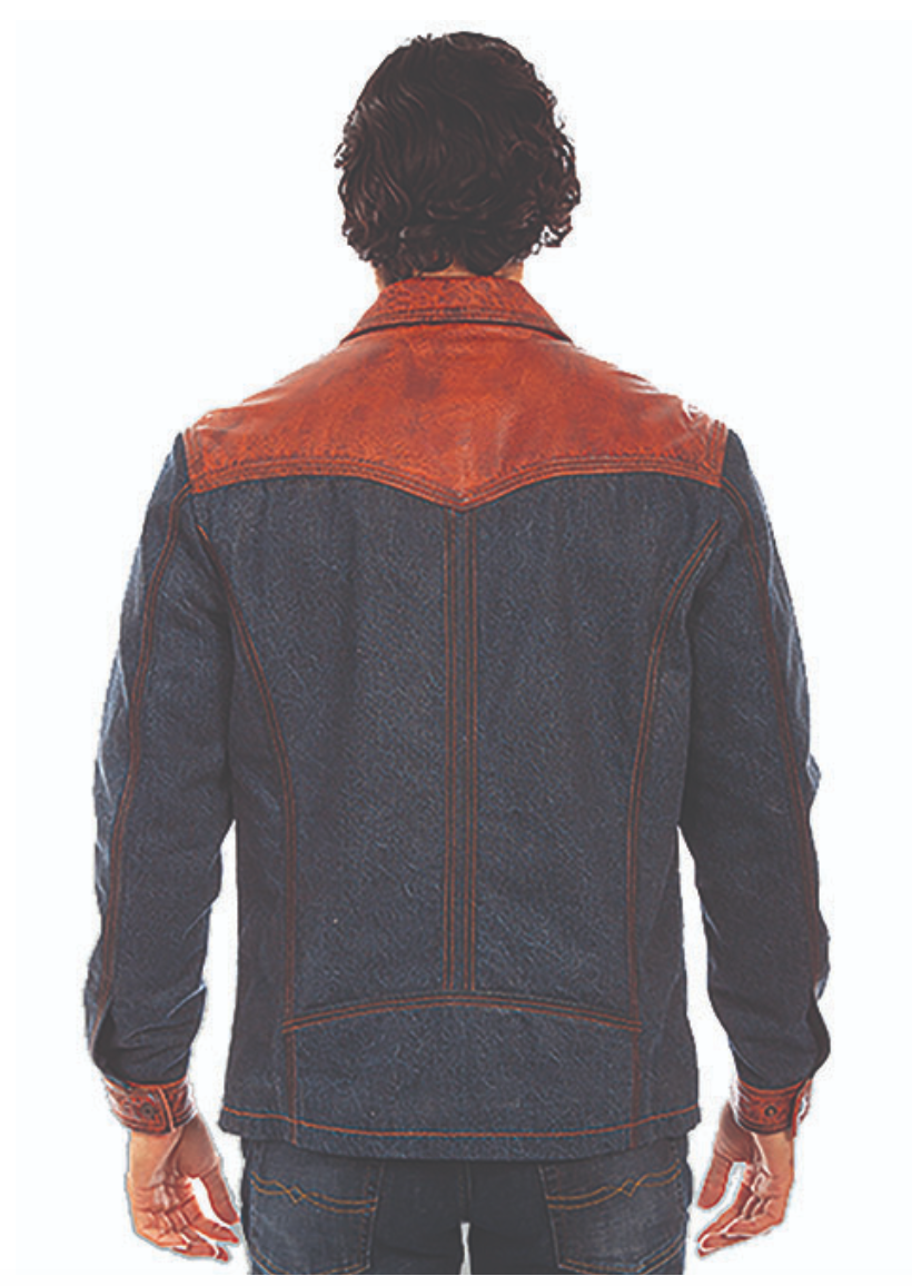 Scully Men's Denim & Leather Trim Jacket (DS)