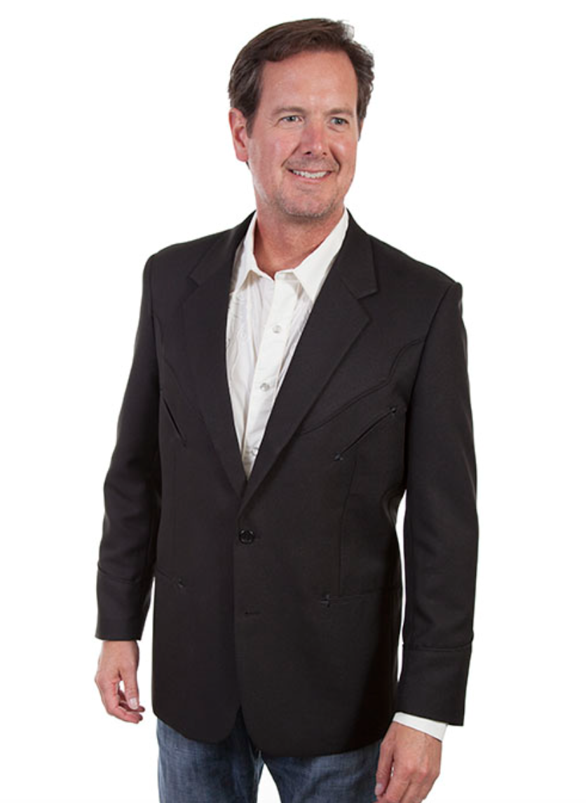 Scully Men's Black Classic Western Blazer (DS)