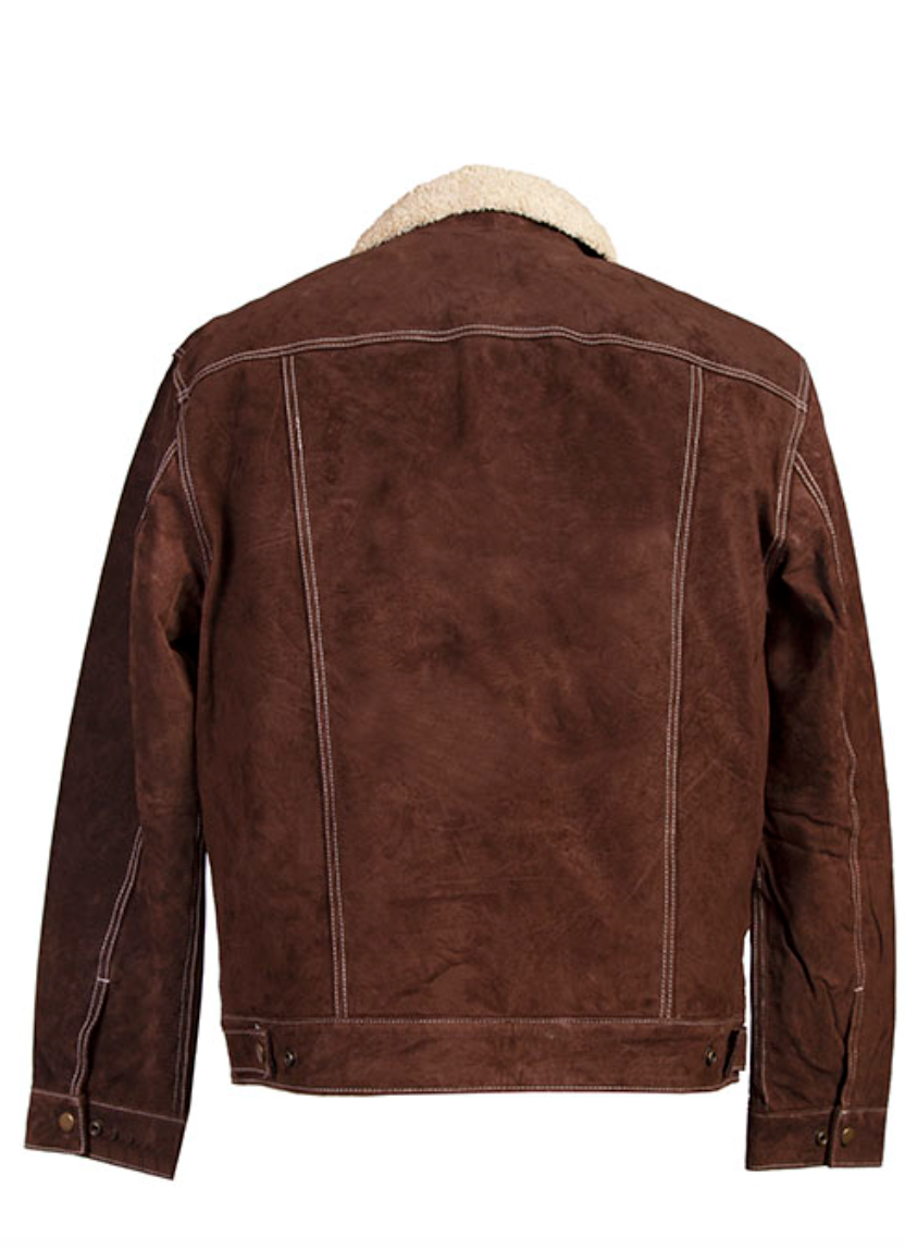 Men s Solid Chocolate Suede Jean Style Jacket DS Lil Bee s