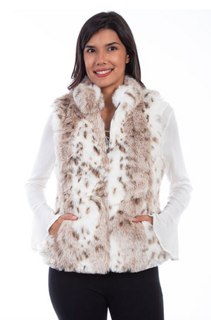 Snow Leopard Faux Fur Vest by Scully (DS)