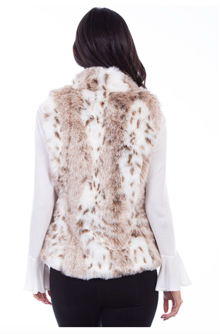 Snow Leopard Faux Fur Vest by Scully (DS)