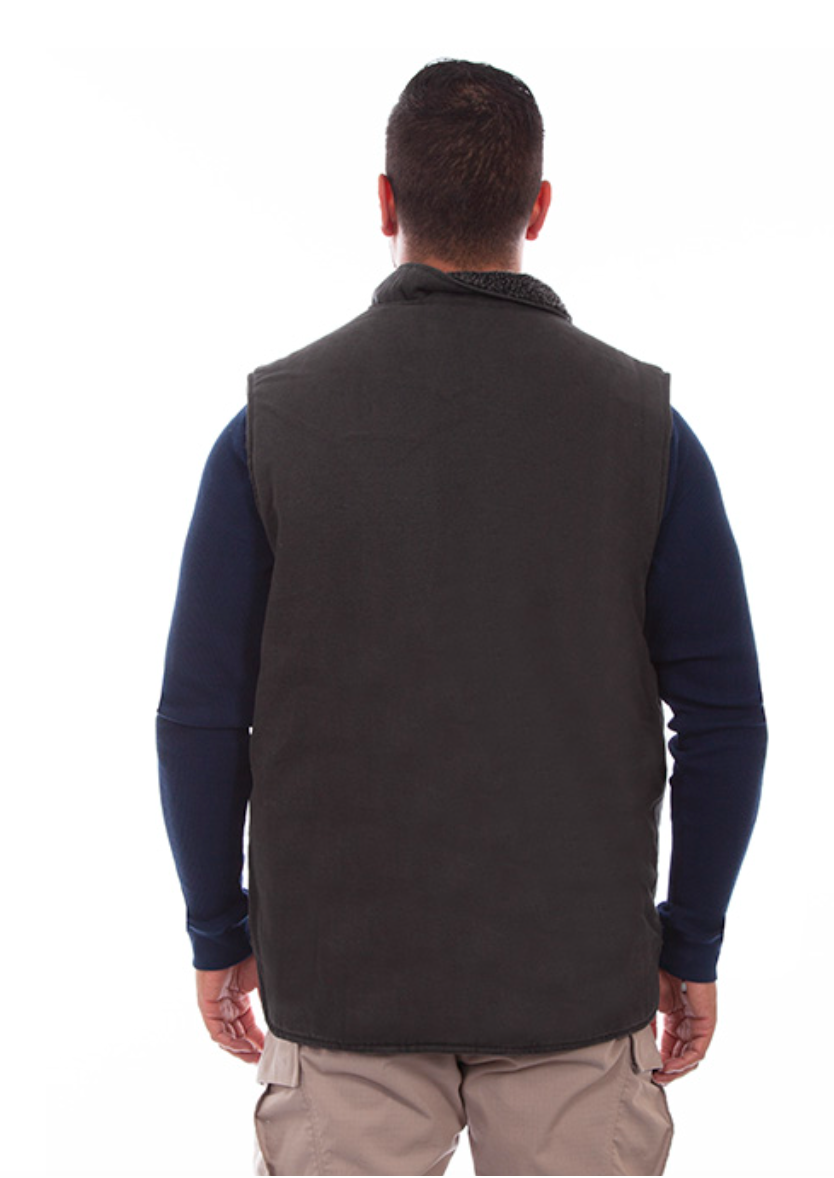 Scully Men's Canvas Vest in Charcoal (DS)
