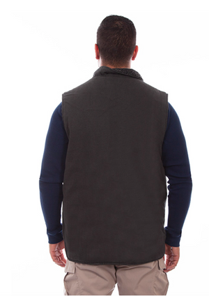 Scully Men's Canvas Vest in Charcoal (DS)