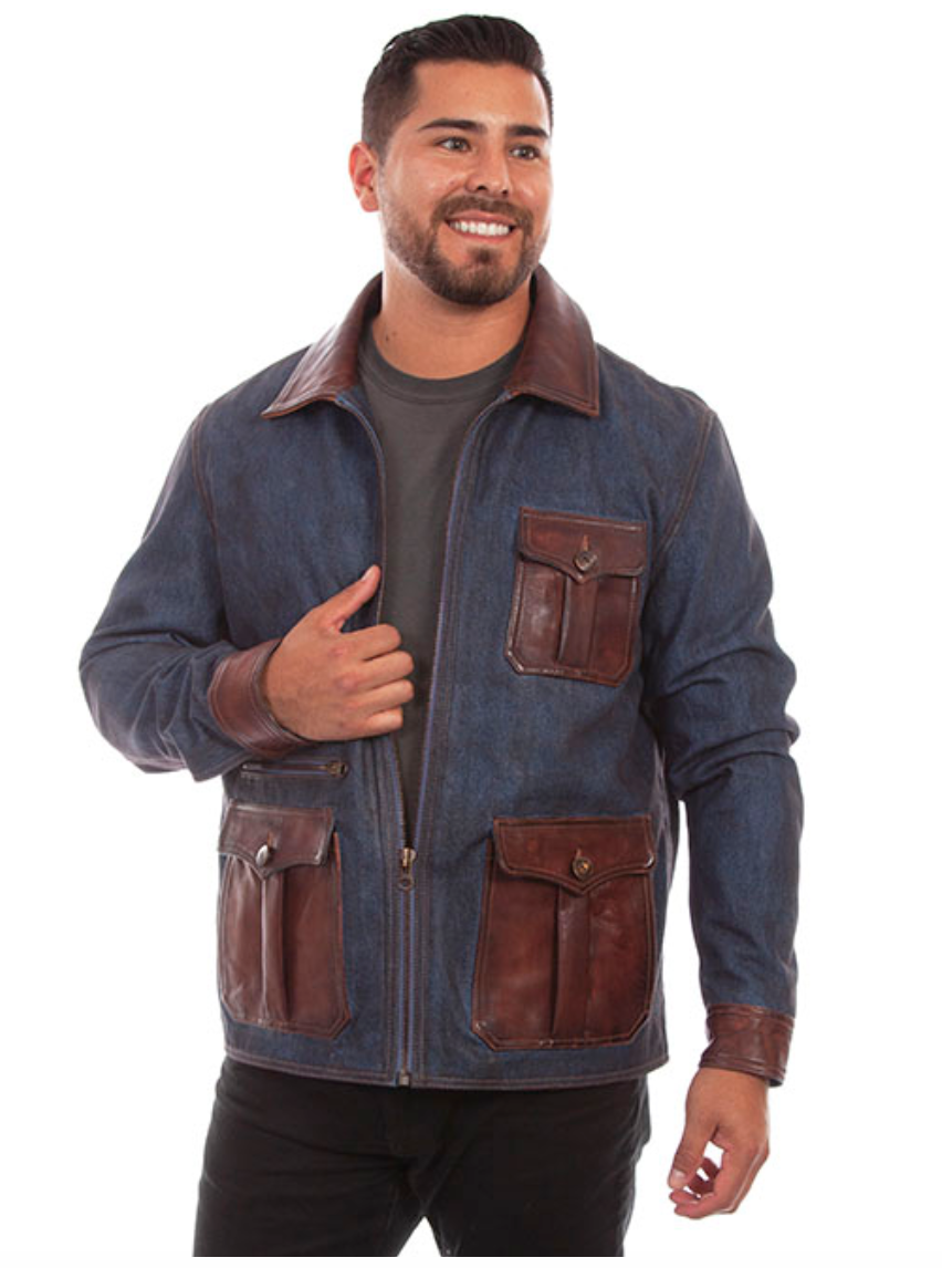 Scully Men's Denim & Leather Jacket (DS)