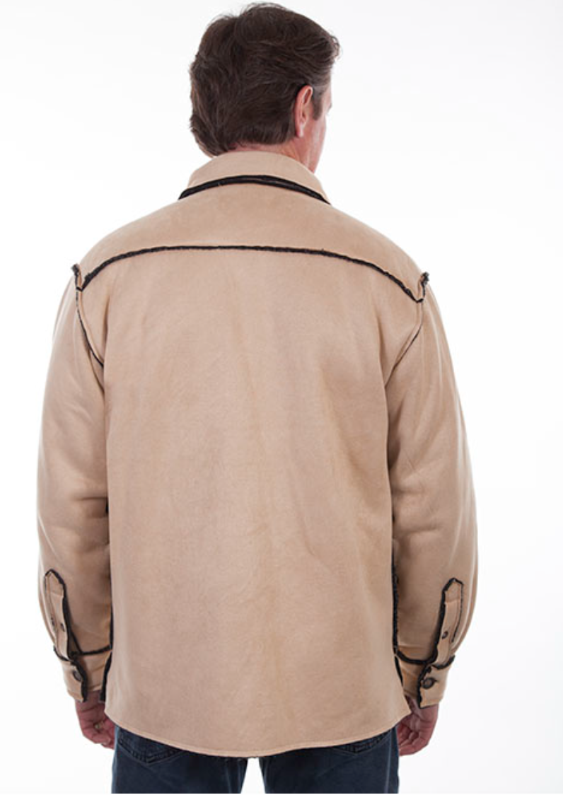 Scully Men's Tan Contrast Trim Sherpa Lined Jacket (DS)