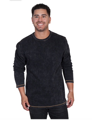 Scully Men's "Ribbed Long Sleeve" in Charcoal (DS)