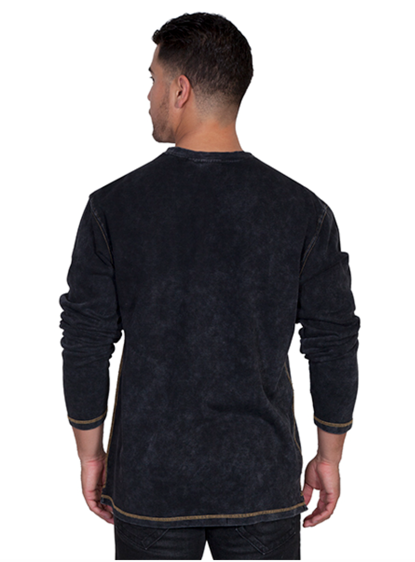 Scully Men's "Ribbed Long Sleeve" in Charcoal (DS)