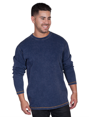 Scully Men's "Ribbed Long Sleeve" in Navy (DS)