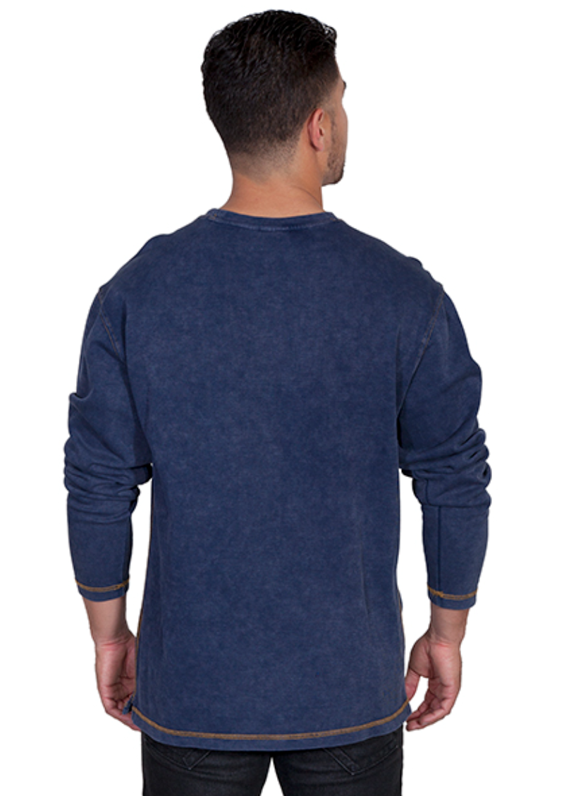Scully Men's "Ribbed Long Sleeve" in Navy (DS)