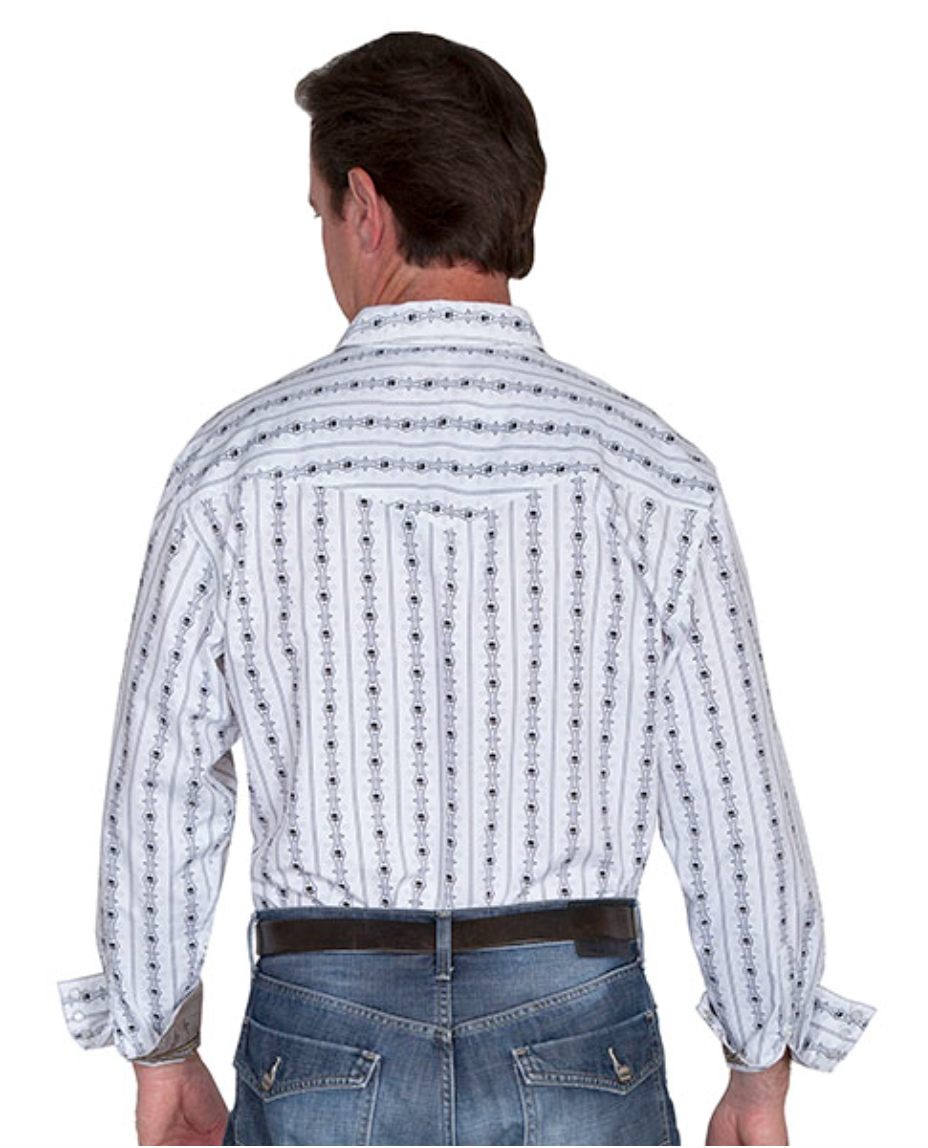 Scully Men's Contrast Button Up in White (DS)